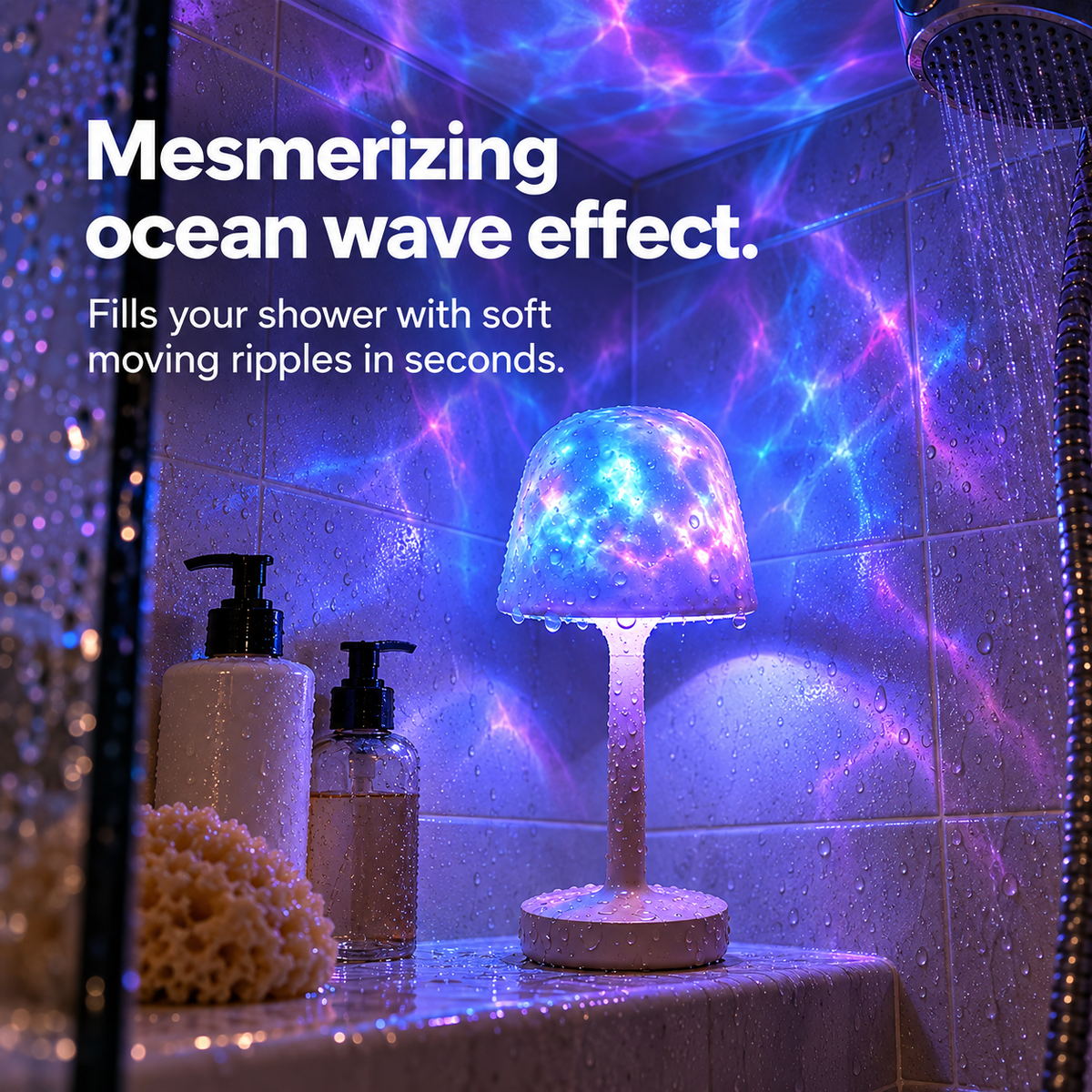 Ocean wave light effect in the shower