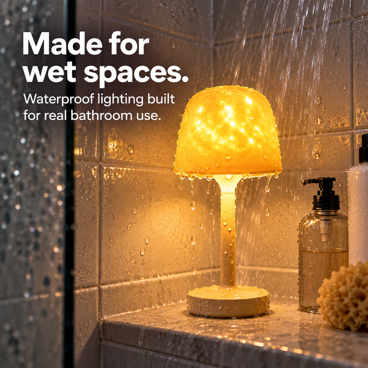 Waterproof lamp under the shower