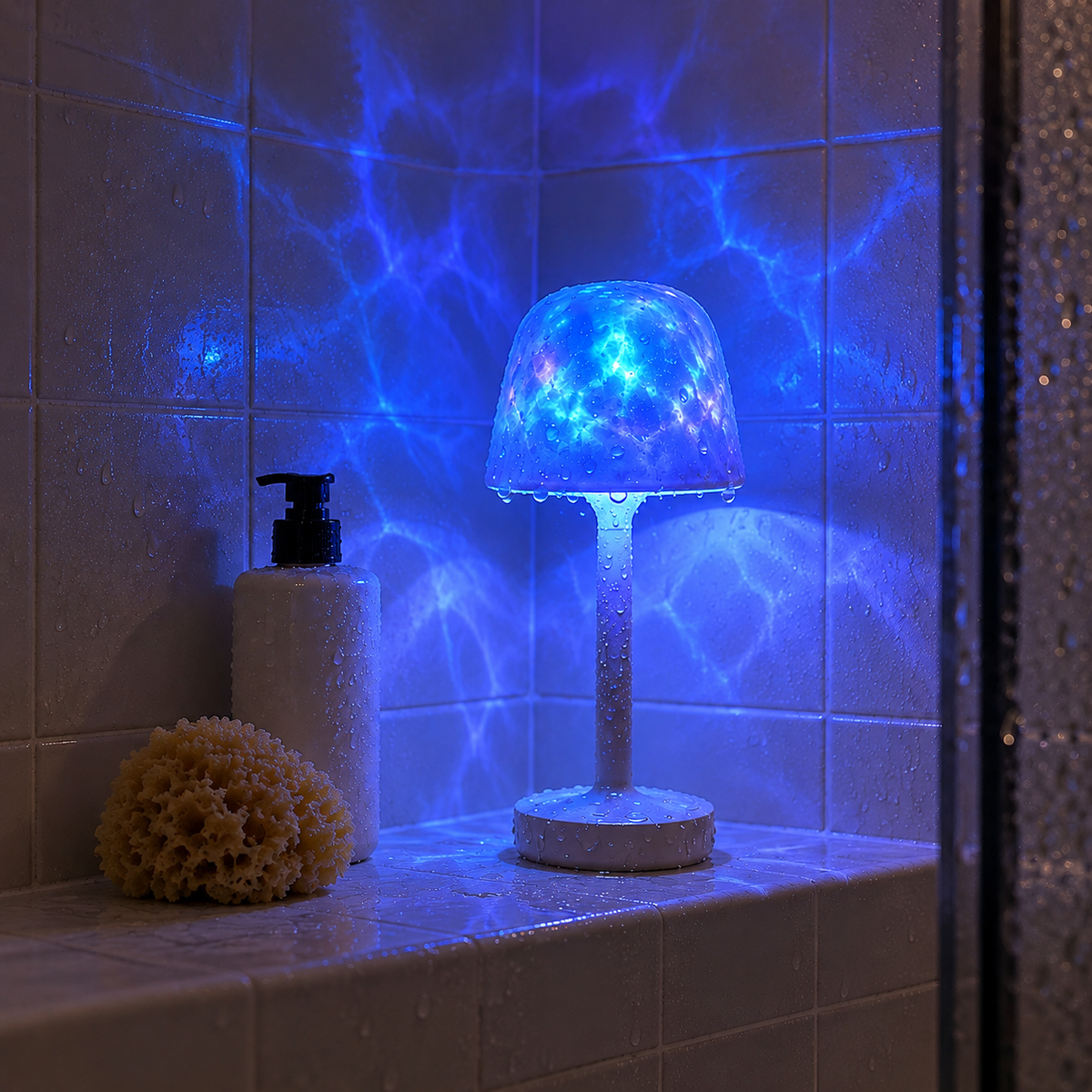The same shower with only Lumo on